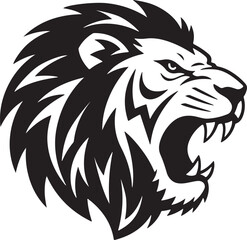 Angry Lion Head Silhouette 