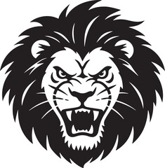 Aggressive Lion Head Vector Illustration