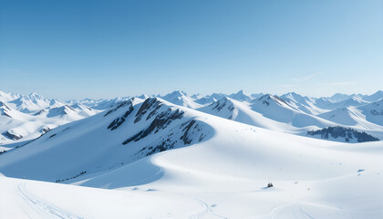 Snow-Capped Peaks Serene Winter Landscape