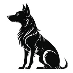 Elegant German Shepherd Silhouette Timeless Profile of a Loyal and Majestic Dog