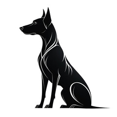 Simple Dog Silhouette Company Logo stock illustration