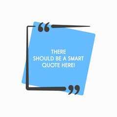 Quote frame, text in brackets, speech bubble