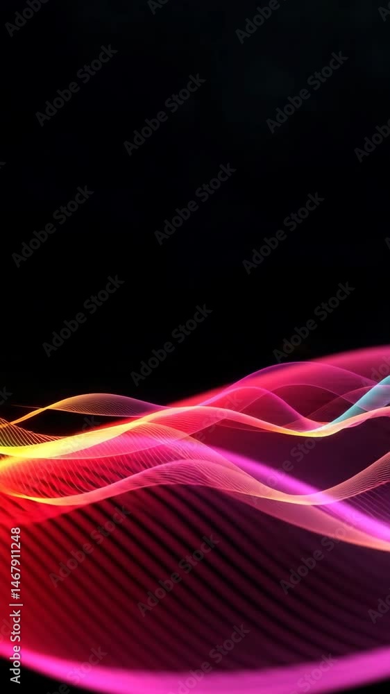 Aufkleber rainbow waves psychedelic rainbow lines video slow wave motion of bright planes made of lines on bla