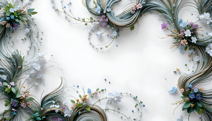 Floral Elegance Colorful Wreaths and Swirling Patterns