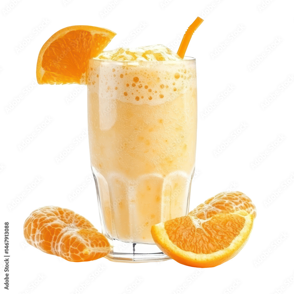 Poster tangerine tango shake isolated on transparent background .
