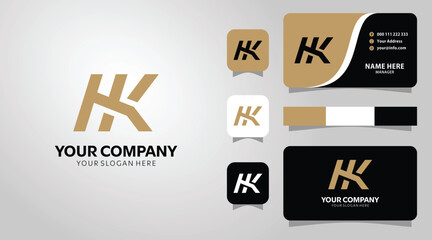 HK monogram logo design elegant modern and professional branding perfect for business cards