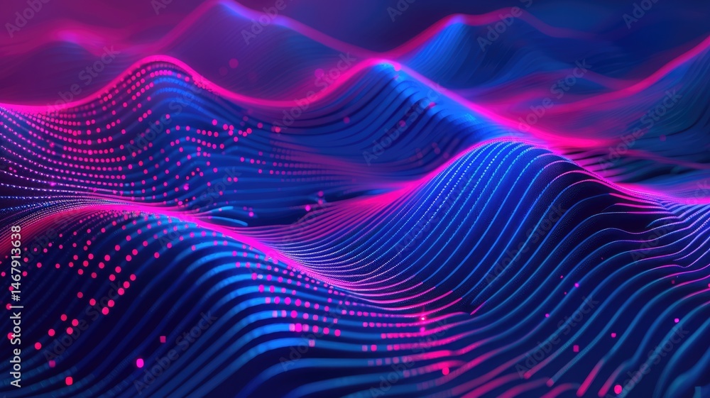 Poster abstract digital shape or line of technological cyber style particle design connect in surreal elect