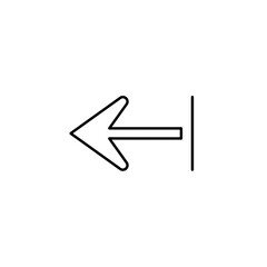 Left arrow icon black and white with vertical boundary line