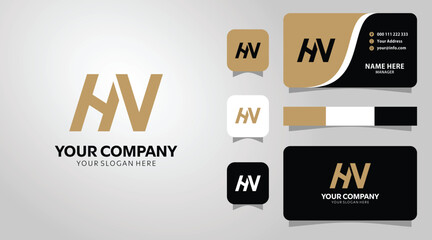 Elegant HV logo design perfect for business branding elevate your brand identity now