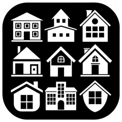 House and building vector icons set.