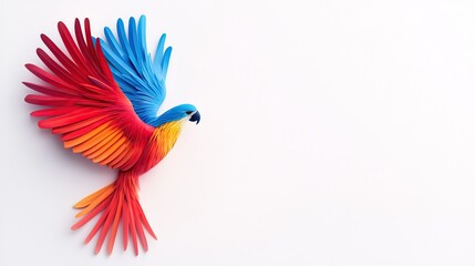 Colorful tropical macaw parrot vector illustration of blue and yellow and blue and red ara birds on a branch