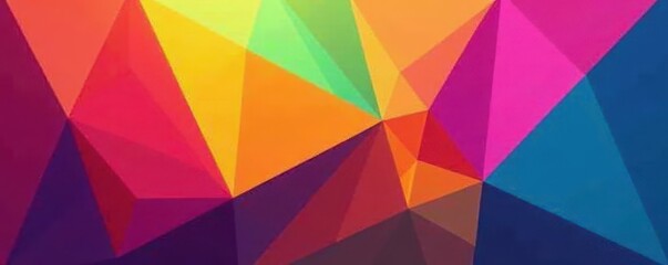 Fototapeta premium Vibrant, overlapping triangles and squares forming abstract design , abstract, simple