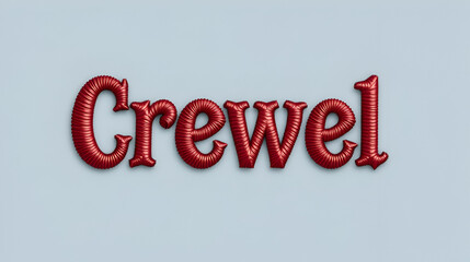 crewel embroidery text effect. realistic vector file.