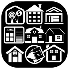 House and building vector icons set.