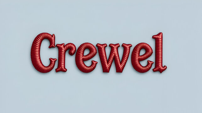 crewel embroidery text effect. realistic vector file.