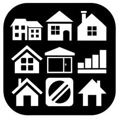 House and building vector icons set.