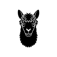 alpaca head on white background  .svg