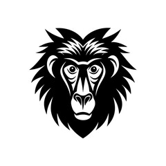 baboon head on white background  .svg