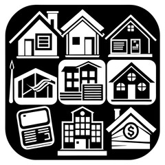 House and building vector icons set.
