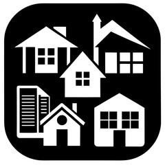 House and building vector icons set.