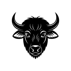 buffalo head on white background 