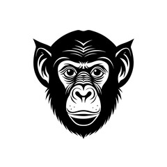 bonobo head on white background  