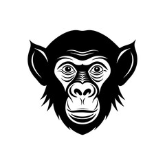 chimpanzee head on white background  .svg
