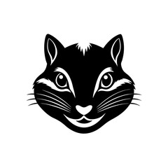 chipmunk head on white background 