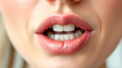 closeup of a therapists lips pronouncing a difficult sound for imitation