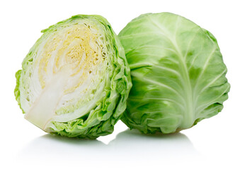 Fresh ripe cabbage vegetable isolated on white background