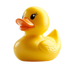 An Yellow Rubber Duck Toy On Clear Png Background