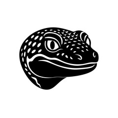 gila monster head on white background  