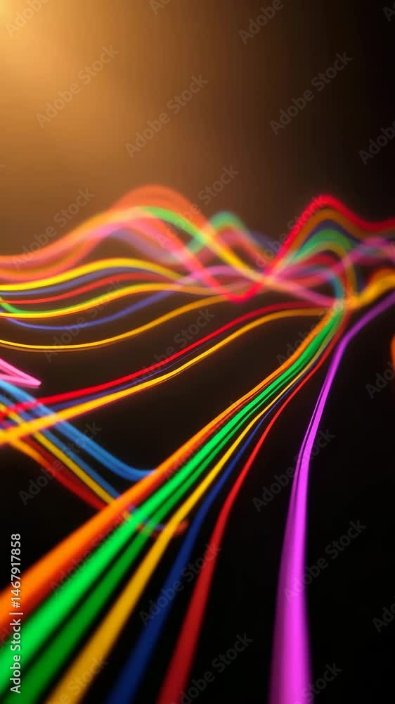 Aufkleber rainbow waves psychedelic rainbow lines video slow wave motion of bright planes made of lines on bla