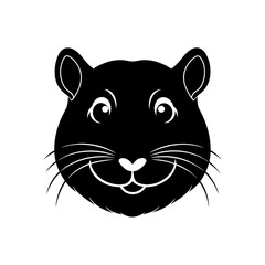 hamster head on white background  .svg