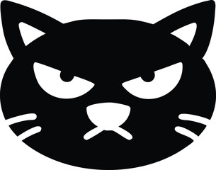 Aggressive angry black cat silhouette design with transparent background vector art