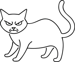 Aggressive cat silhouette design with spiked fur illustrating feline anger and power