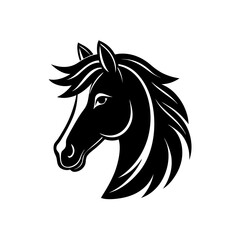 horse head on white background 