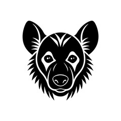 hyena head on white background  