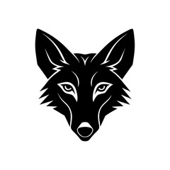jackal head on white background 