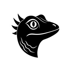 lizard head on white background 