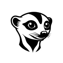 meerkat head on white background 