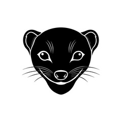 mongoose head on white background  