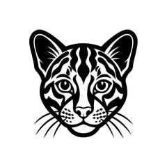 ocelot head on white background