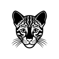 ocelot head on white background  .svg