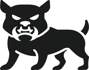 Angry dog silhouette vector design with aggressive expression and transparency