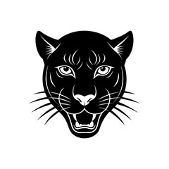 panther head on white background
