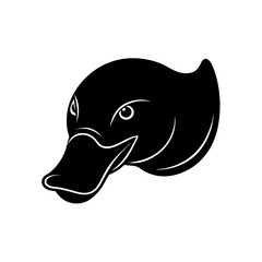 platypus head on white background  