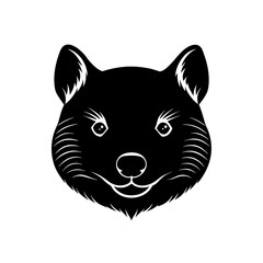 quokka head on white background  .svg