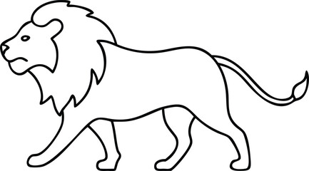 Angry lion silhouette design displaying strength and ferocity in vector illustration