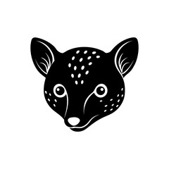 quoll head on white background  